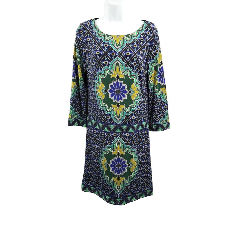LAUNDRY WOMENS SIZE 2 MULTICOLOR LONG SLEEVE PRINT DRESS
